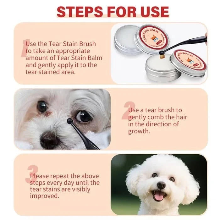 🐱🐶Pet Tear Stain Protection Cream & Brush Set