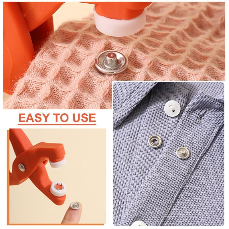🔩 50% OFF NOW! ✨ Metal Snap Buttons with Fastener Plier Tool Kit - 300 PCS with 5 Die Sets for Clothing & Crafts 👕✨