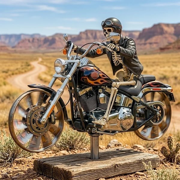 🎁🔥Skull Motorcycle Windmill