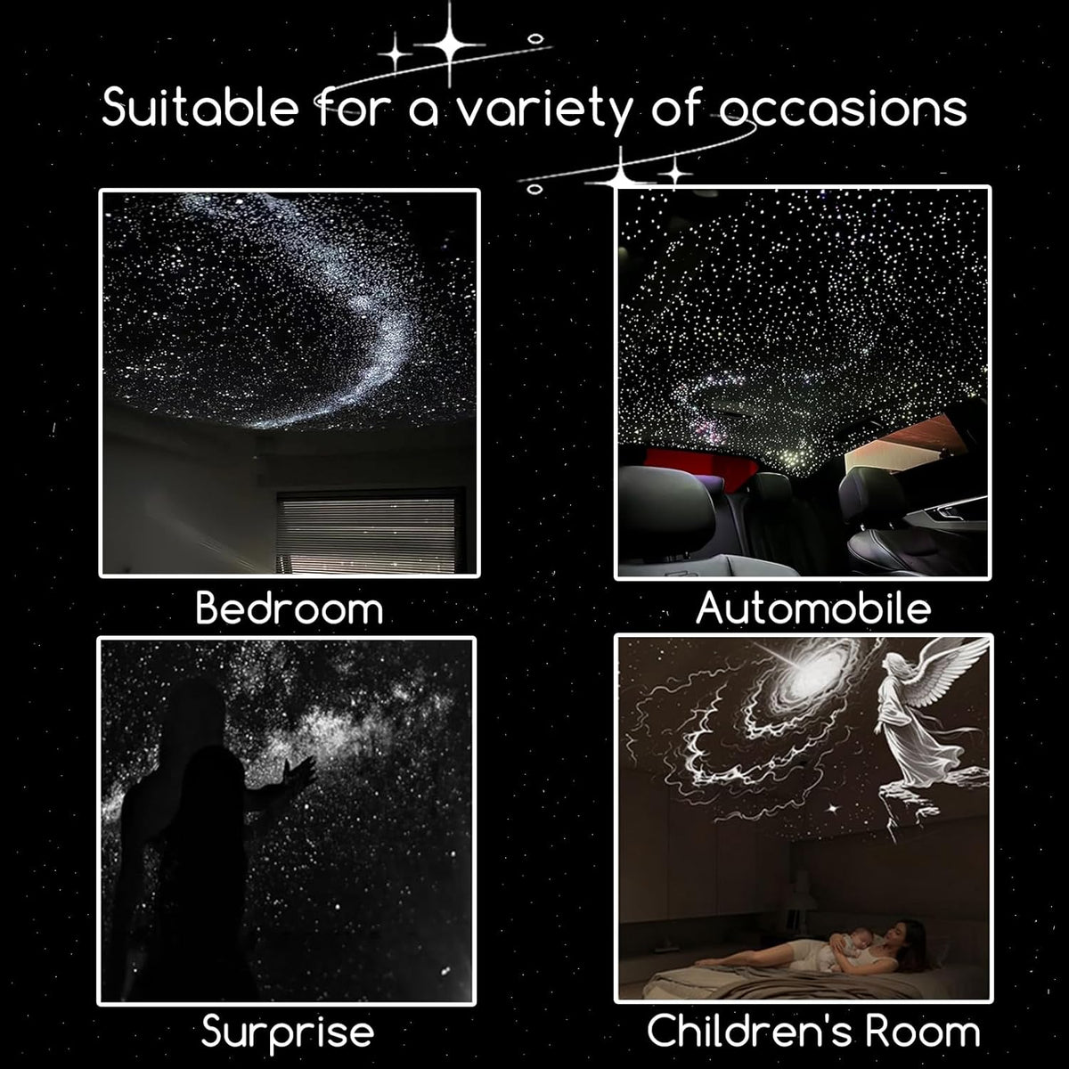 💡🌃2-in-1 Galaxy Star Projector USB Night Light for Indoor Decor