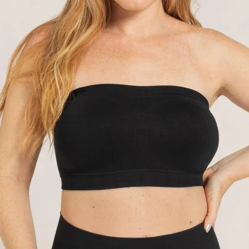 Convertible Strapless Bandeau Bra with Wireless Comfort, Anti-Slip Grip & Removable Straps