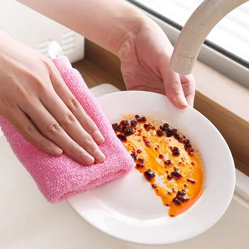 Superior Kitchen 5A-Grade Oil-Absorbing Cloth: Thickened, Resistant to Wear, Multi-Purpose, Non-Greasy, Household Kitchen Dishcloth