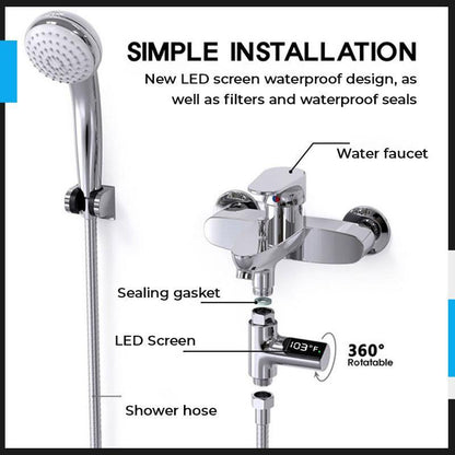 🔥Christmas Limited-Time Offer: 50% OFF!!!🔥🌡️ SHOWER THERMOMETER - LCD Display with Backlight, Easy Installation Without Tools, IPX7 Waterproof, Perfect for Modern Bathroom 🛁✨