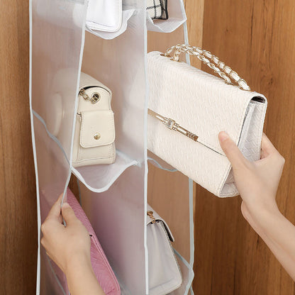 👜 50% DI SCONTO! ✨ ORGANIZER BORSE SOSPESO - 6/8 Tasche Ampie e Trasparenti, Design Antipolvere e Salvaspazio, Leggero e Portatile 🏠👛