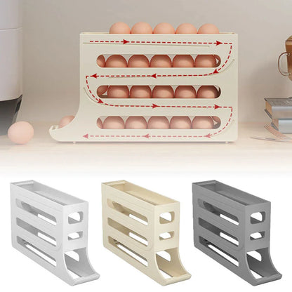 Slide Egg Storage Box Refrigerator Side Door Storage Box Egg Rolling Food Grade Egg Holder Tray Automatic Egg Rolling Egg