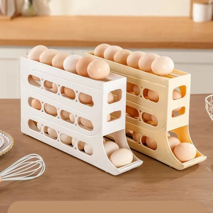 Slide Egg Storage Box Refrigerator Side Door Storage Box Egg Rolling Food Grade Egg Holder Tray Automatic Egg Rolling Egg