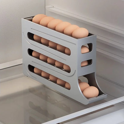 Slide Egg Storage Box Refrigerator Side Door Storage Box Egg Rolling Food Grade Egg Holder Tray Automatic Egg Rolling Egg