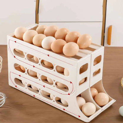 Slide Egg Storage Box Refrigerator Side Door Storage Box Egg Rolling Food Grade Egg Holder Tray Automatic Egg Rolling Egg