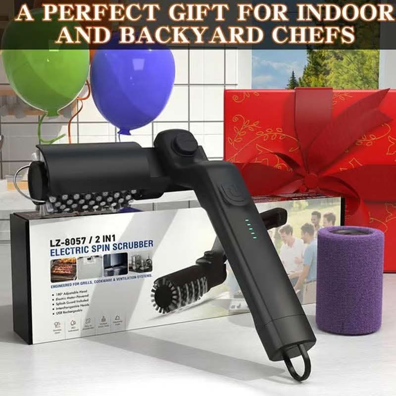 🔥🔥Cordless Electric BBQ Brush Cleaner – Deep Cleaning, Long Handle & Rechargeable🍖