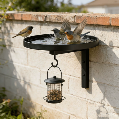 Wall-Mounted Metal Bird Bath – Antique Bronze Finish 🐦🛁🧱🏡