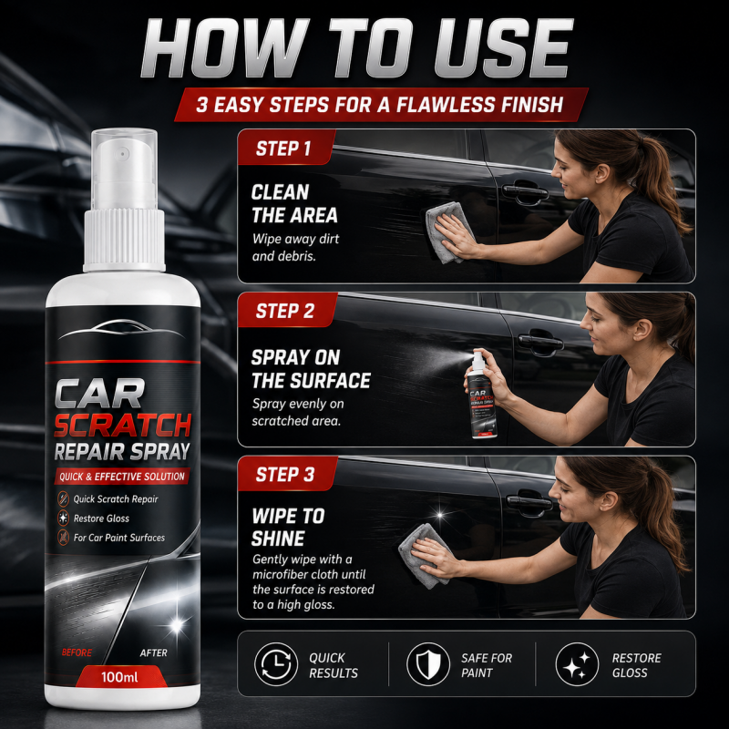 🥳2026 HOT SALE🥳💞50K+ SOLD!🚗✨ 49% OFF! Universal Car Scratch Repair Spray – Erases light scratches, swirl marks & scuffs fast. No body shop needed – restore your car’s gloss in minutes! 🛡️💨